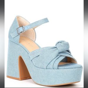 Copper Key Picnic Denim Platform Sandals heels